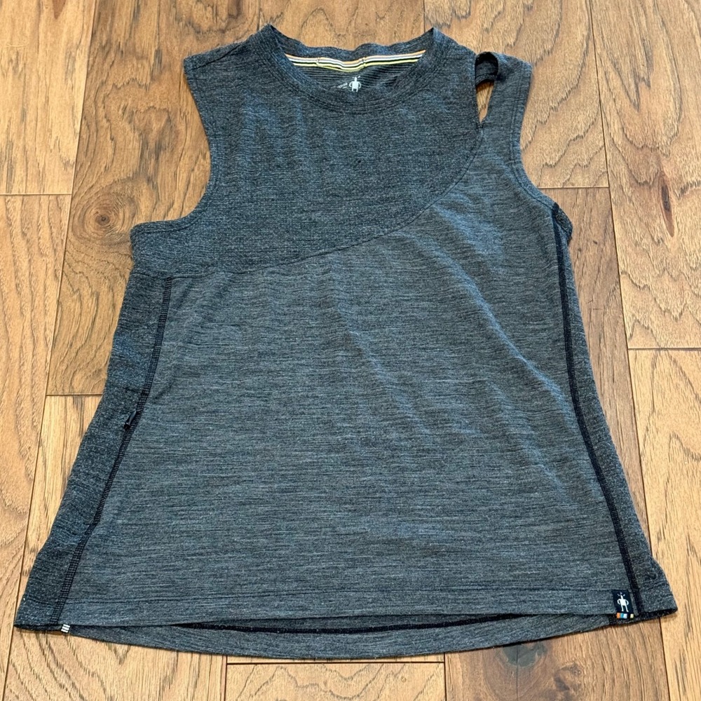 Smartwool Womens Merino Wool Blend Racerback Active Tank Top Gray SW000258 Small
